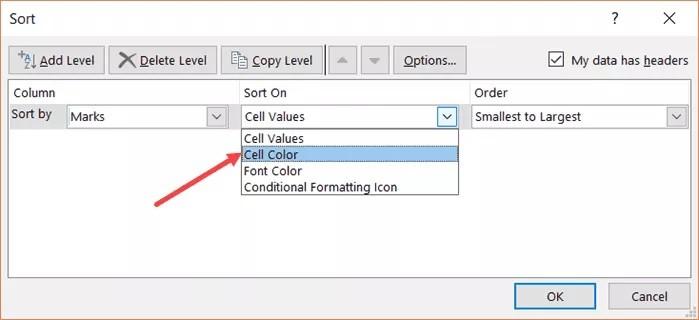 Hướng dẫn cách sắp xếp dữ liệu trong Excel theo màu chi tiết